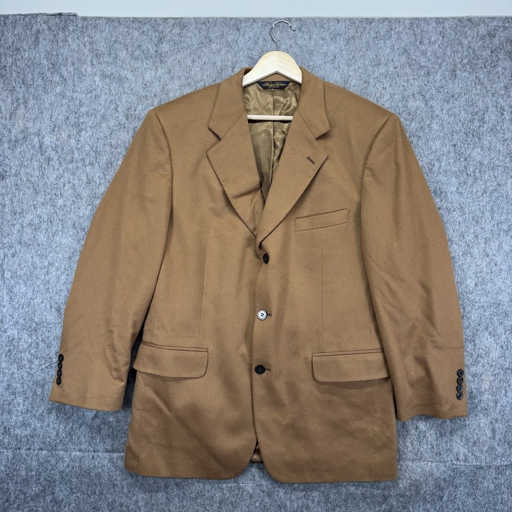 Vintage Brooks Brothers 100% Cashmere Blazer Men's 41R‎ Brown Preppy Sport Coat